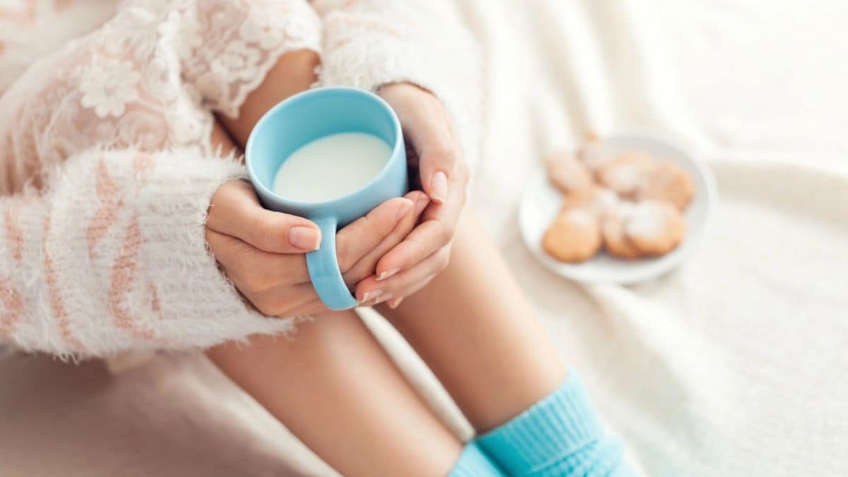 hygge - cozy sweater, warm drink, cozy socks