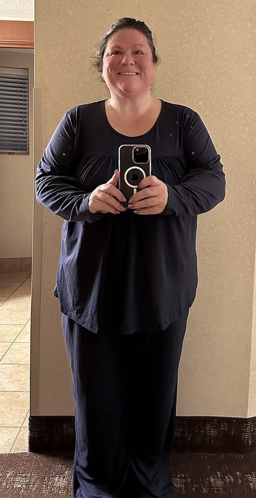 plus size navy blue long sleeve pajama set 3